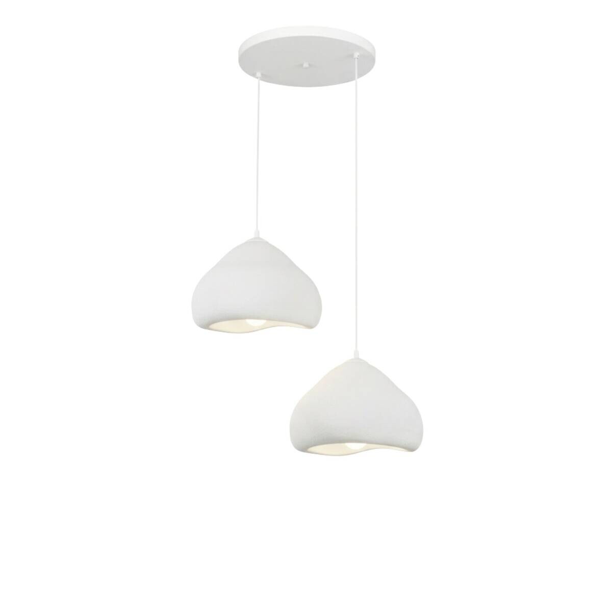 Opviq Pendelleuchte weiß B/H/T: ca. 45x105x45 cm E27 2 Brennstellen