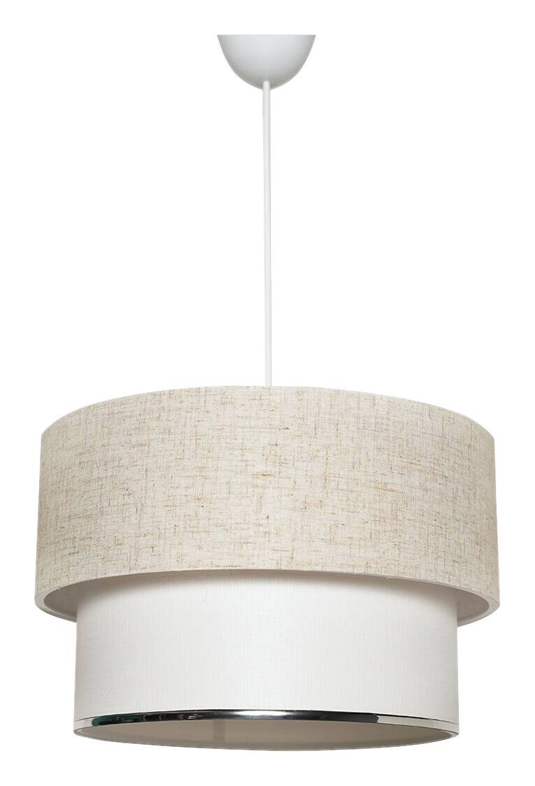 Opviq Pendelleuchte Leslie weiß creme Stoff B/H/T/L/D: ca. 30x65x30x30x30 cm E27 1 Brennstellen