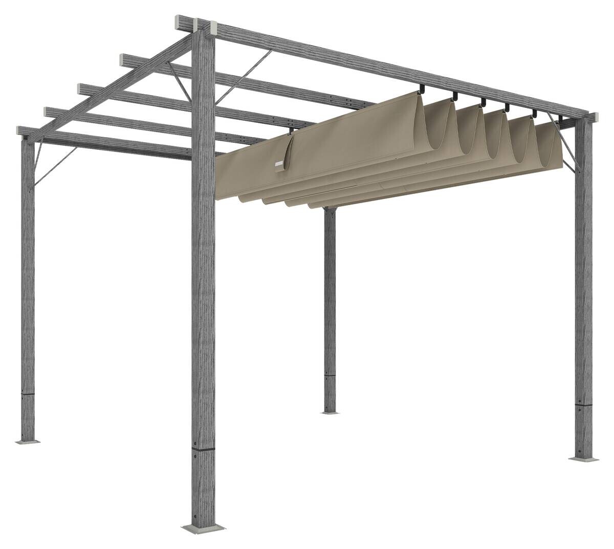 Outsunny Pergola grau Aluminium B/H/L: ca. 296x232x299 cm