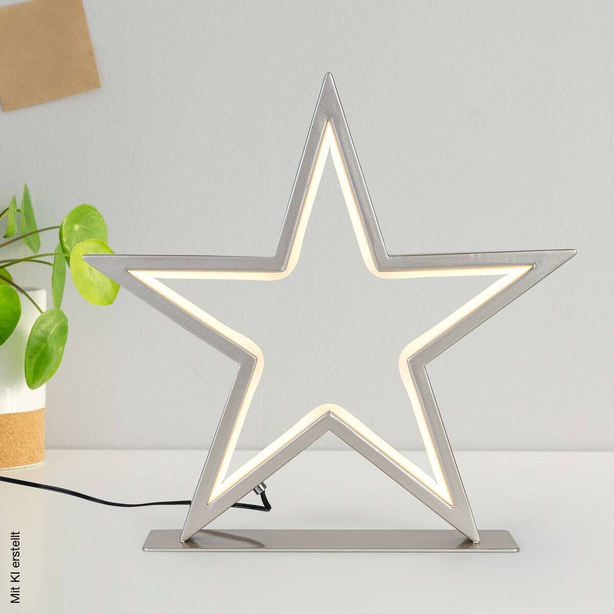 LED-Dekoleuchte Stella champagner Metall B/T/L: ca. 33x5x32 cm