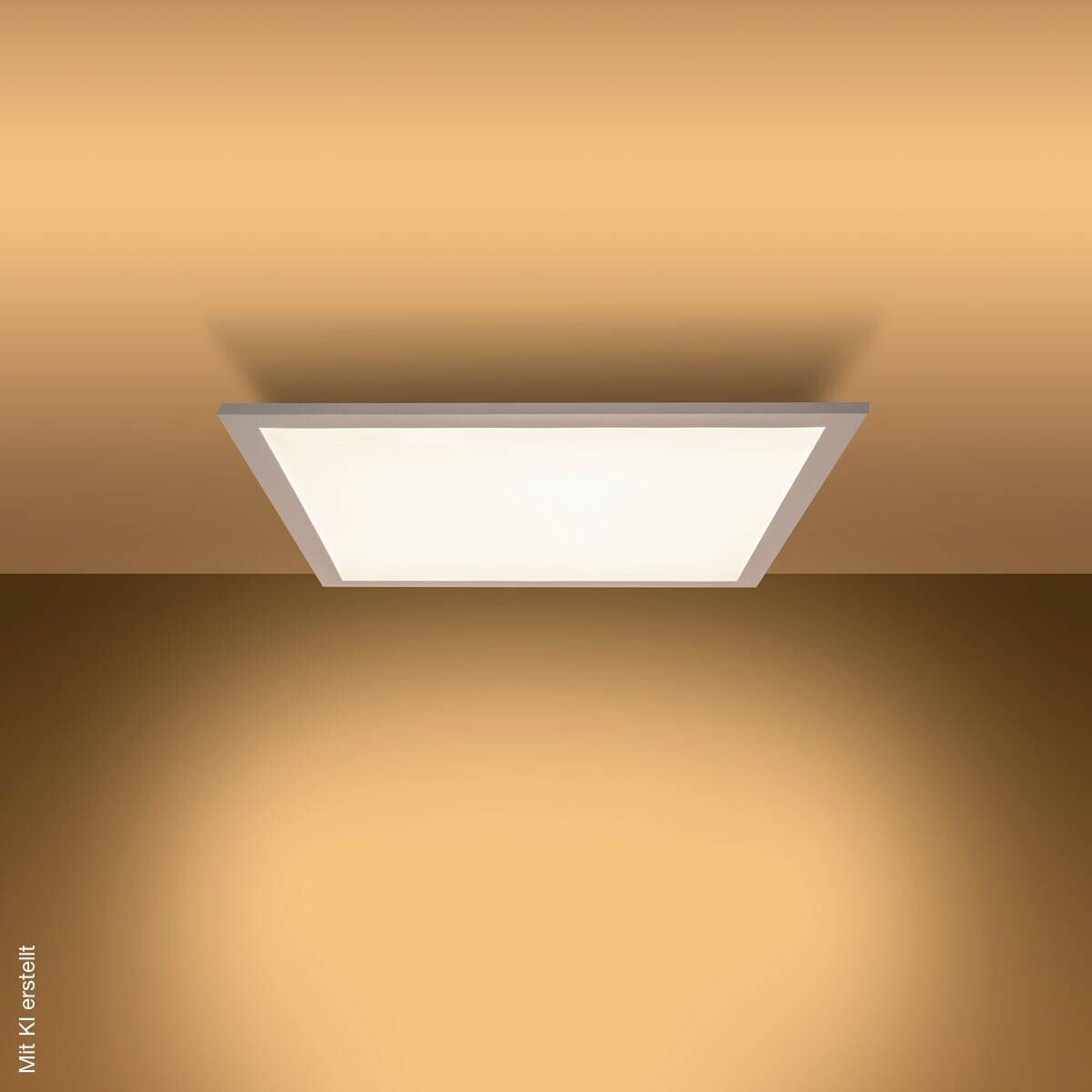 Näve Leuchten LED-Deckenpanel weiß Metall Kunststoff B/H/T: ca. 59,5x6x59,5 cm