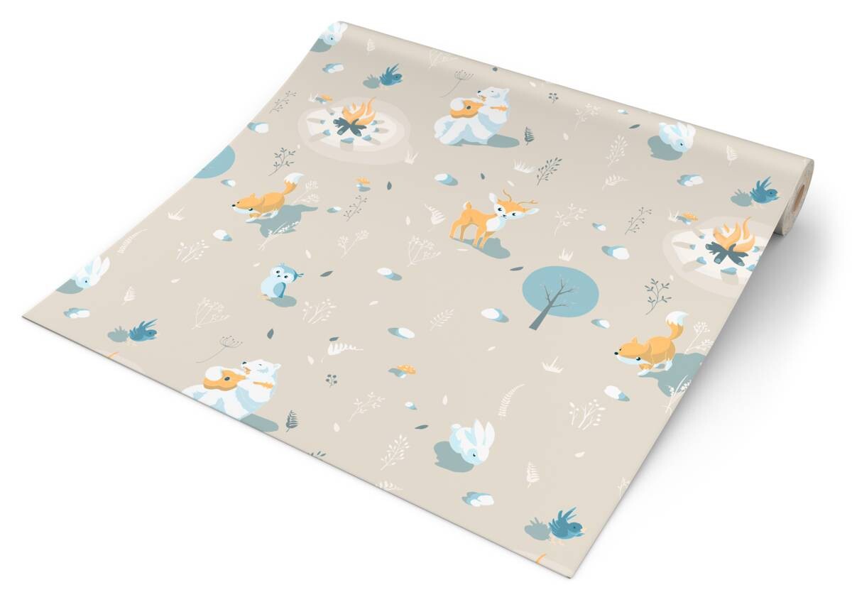 UGEPA Vliestapete Waldtiere beige bunt B/L: ca. 53x1005 cm