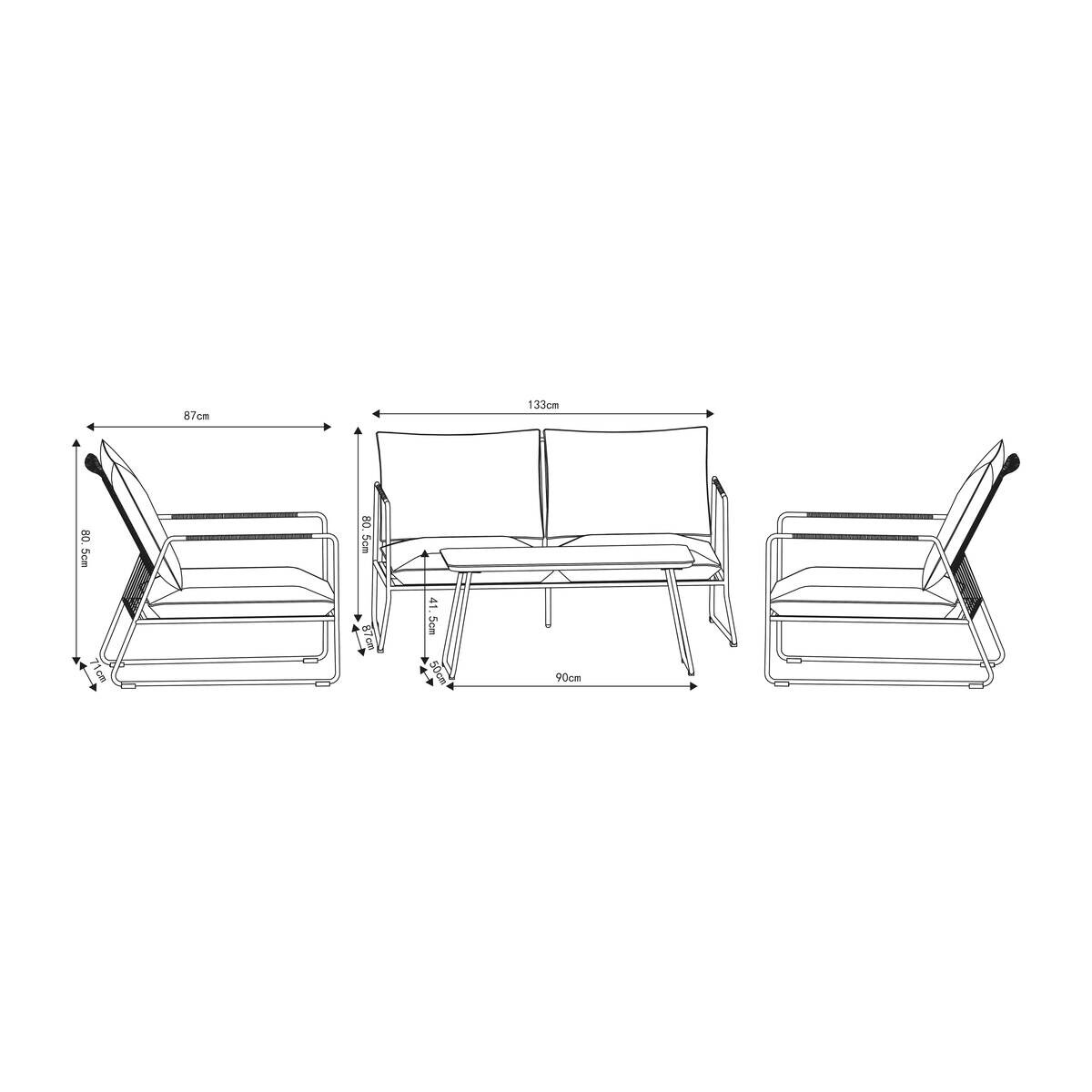 POCOline Gartensitzgruppe Faro beige Stahl