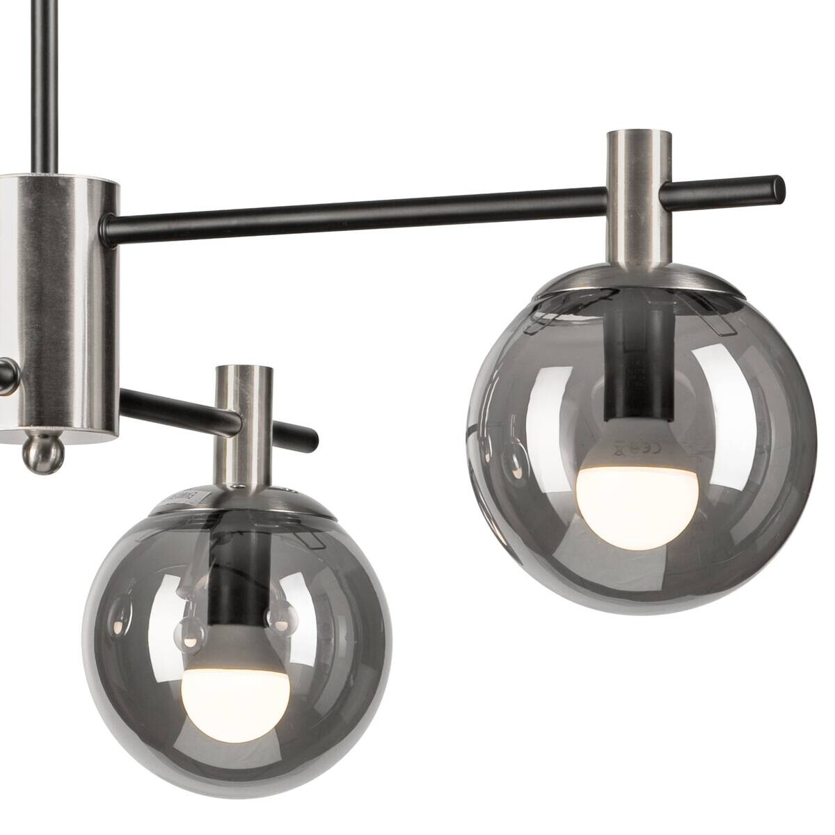 Lamkur Deckenleuchte Lilou Chrom Glas Stahl B/H/L: ca. 61x53x61 cm E14 4 Brennstellen