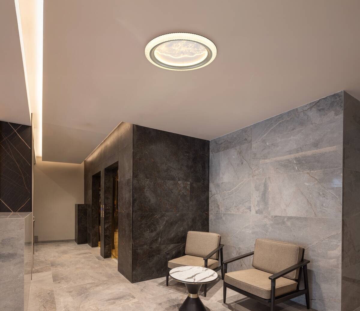 GLOBO LED-Deckenleuchte klar grau Kunststoff Metall H/D: ca. 5,5x39,5 cm 1 Brennstellen