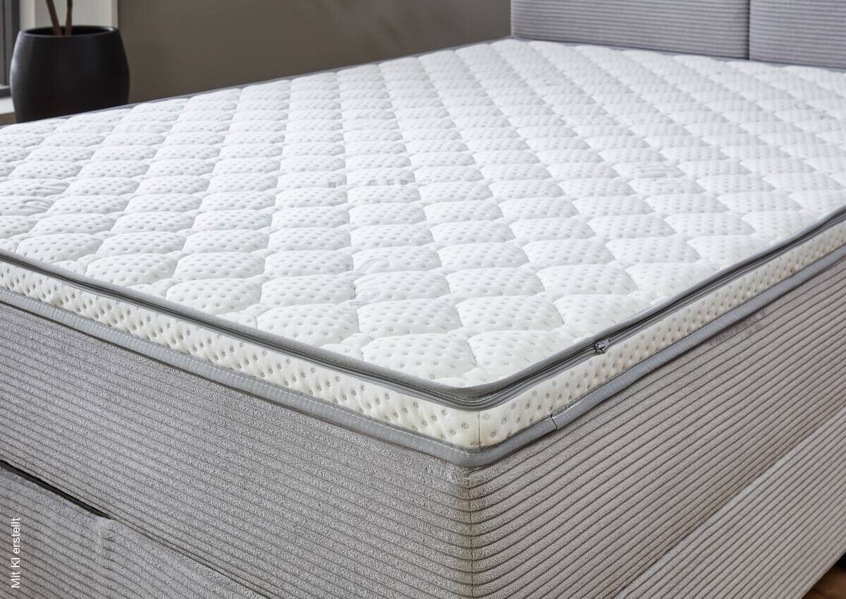 Boxspringbett Venedig inkl. integriertem Topper silber Liegefläche B/L: ca. 140x200 cm