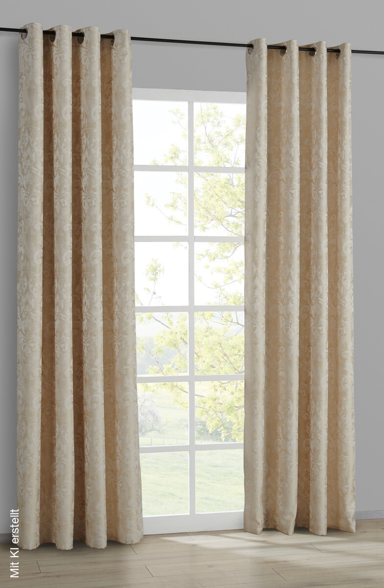 Ösenvorhang Pisa beige B/L: ca. 140x245 cm