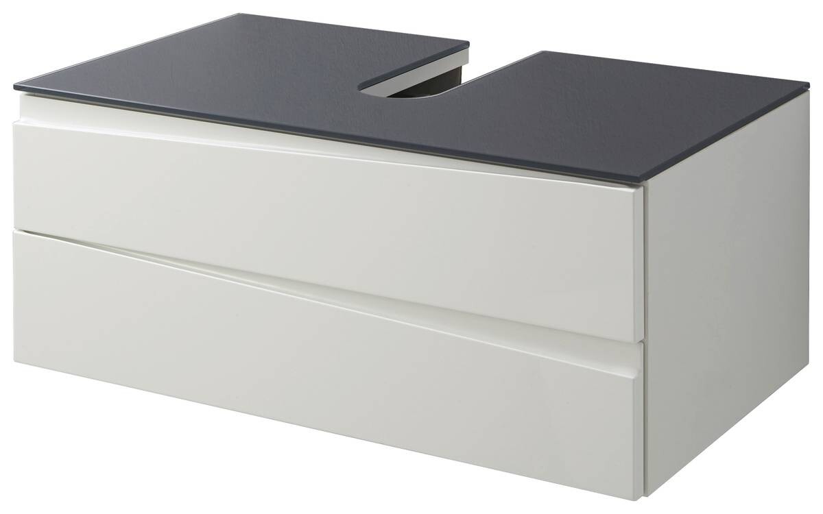 Waschplatz SHAPE grau weiß Hochglanz B/H/T: ca. 80x33x47 cm