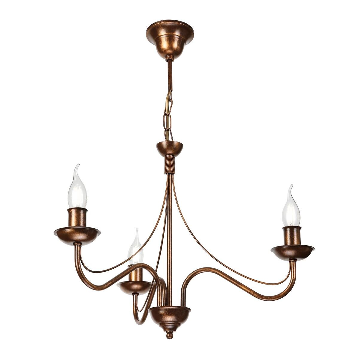 Lamkur Pendelleuchte braun Stahl B/H/L: ca. 53x71x53 cm E14 3 Brennstellen