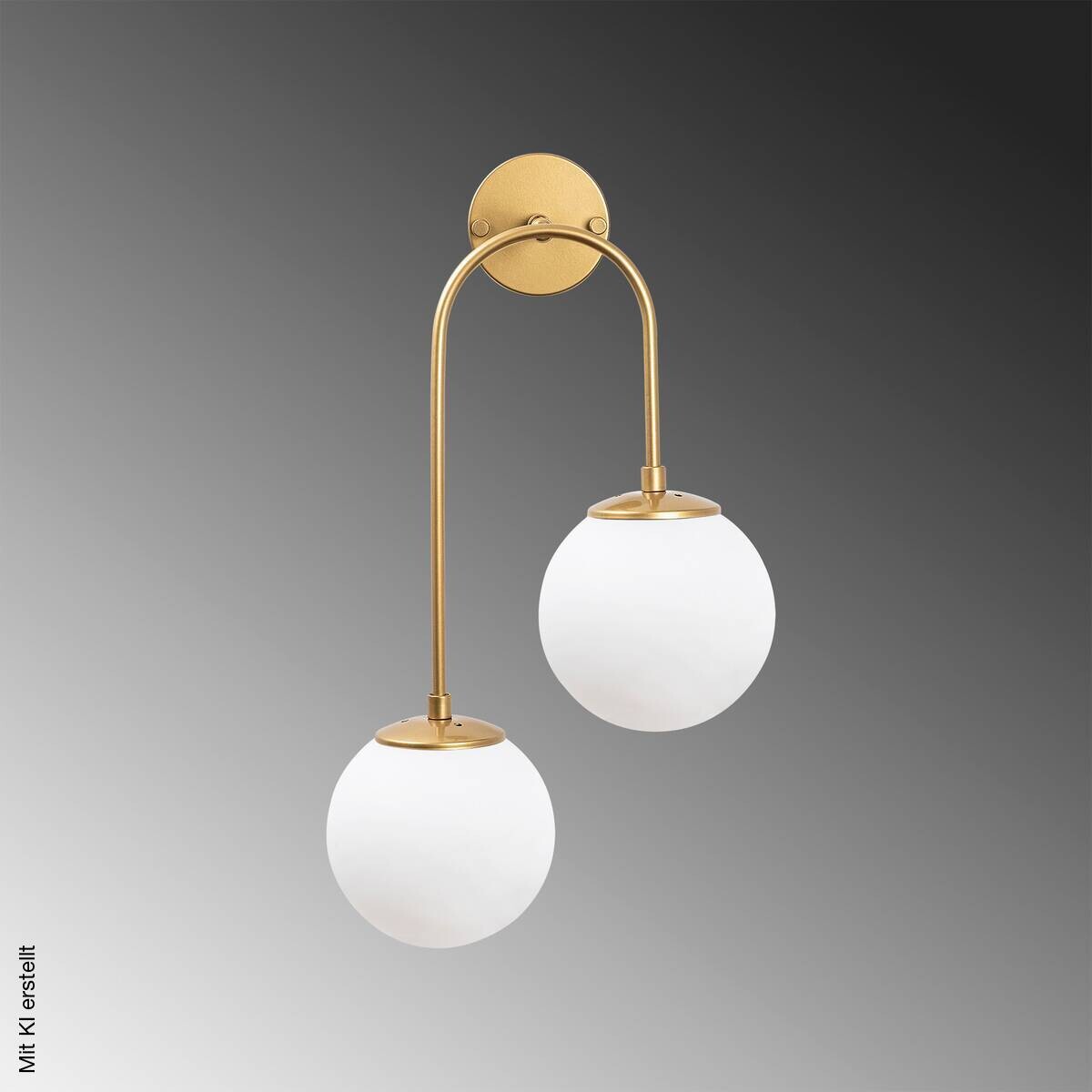 Opviq Wandleuchte gold Metall Glas B/H/L: ca. 24x55x30 cm E14 2 Brennstellen