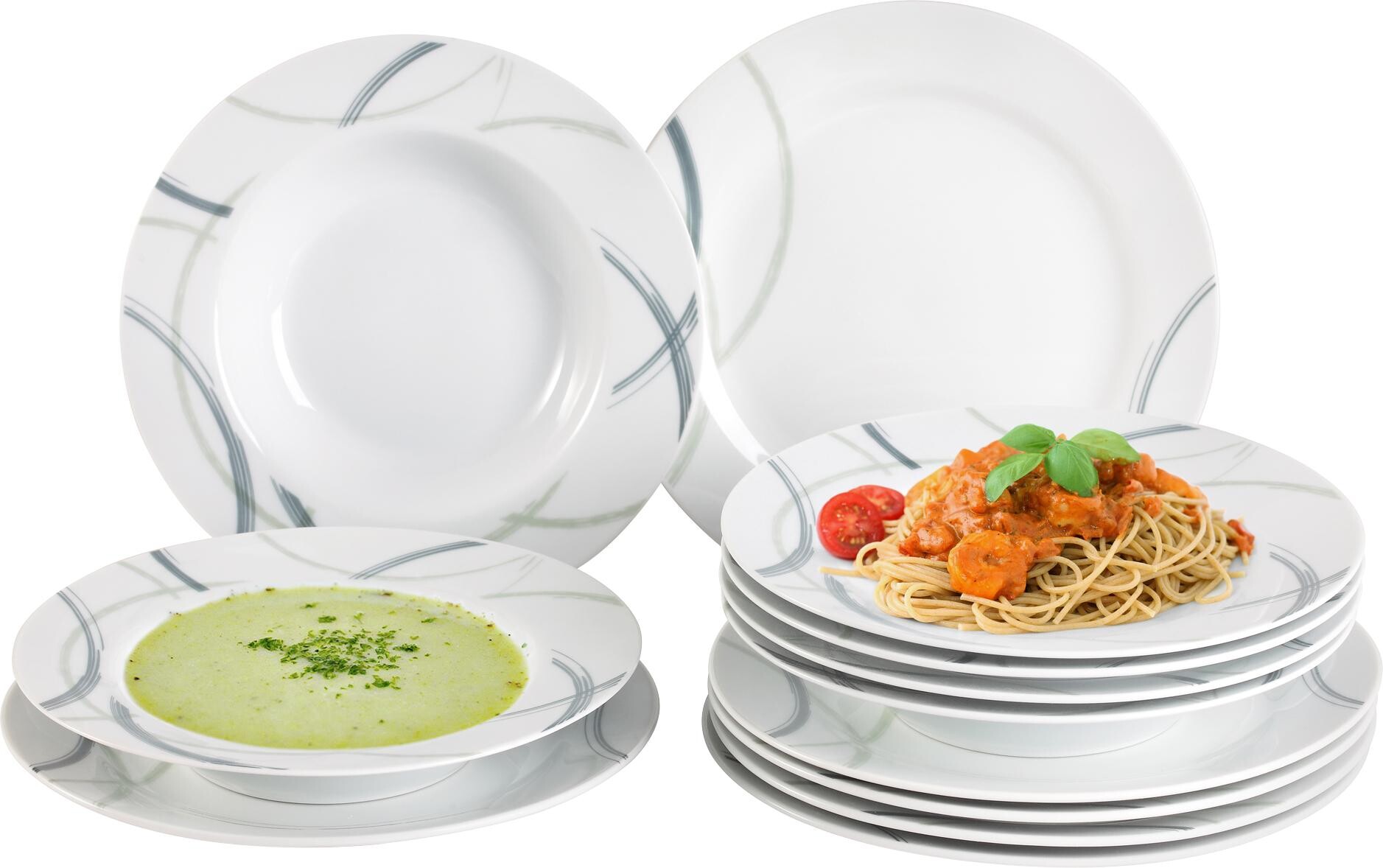 Sensation Tafelservice weiß Porzellan 12 tlg.