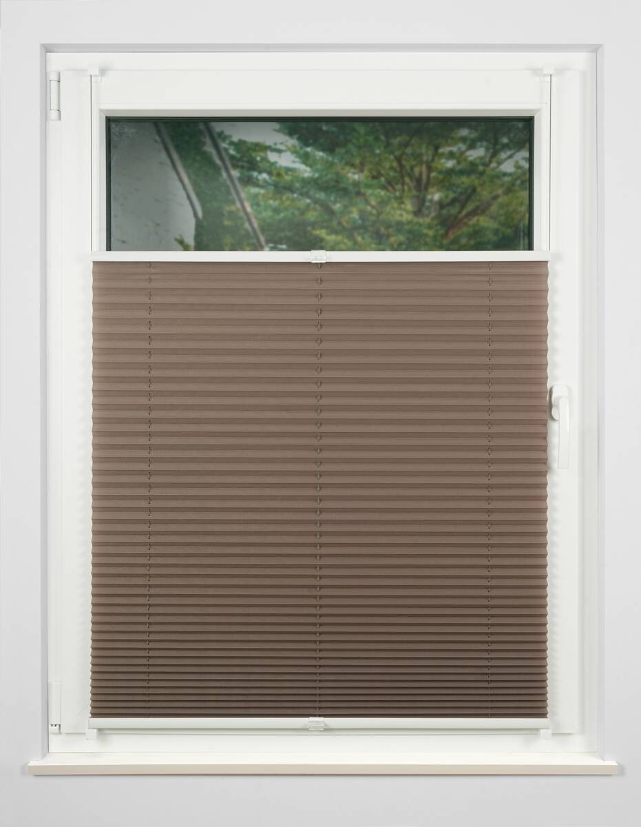 Hochwertiges Klemmplissee taupe B/L: ca. 80x130 cm