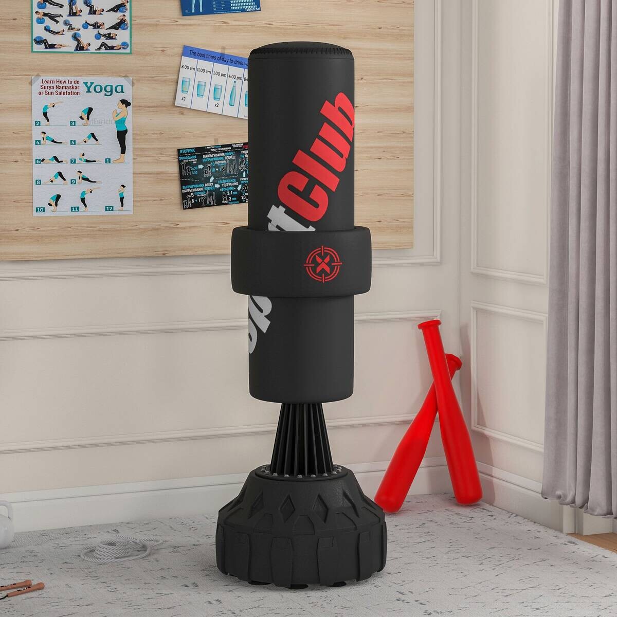 SPORTNOW Fitness-Zubehör schwarz Edelstahl B/H/L: ca. 57x57x175 cm