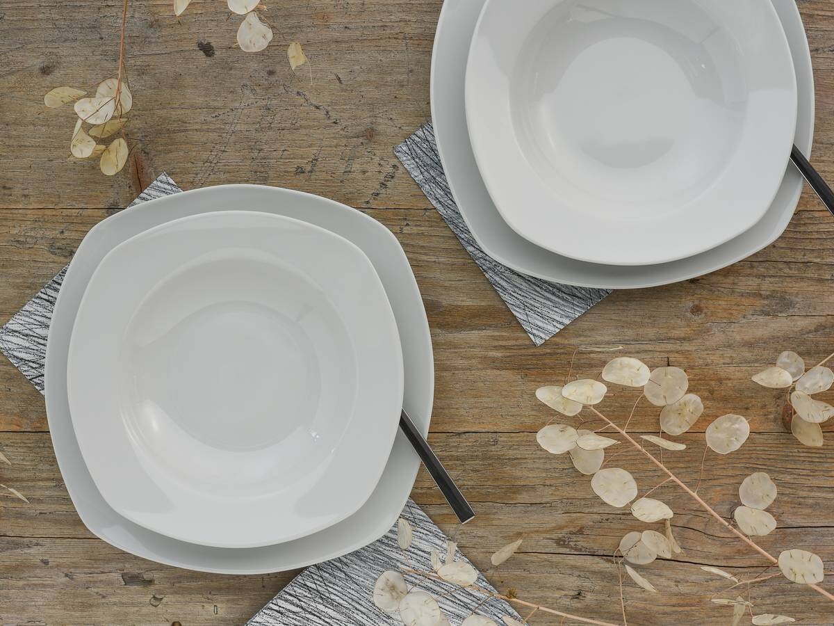 CreaTable Tafelservice Amelie weiß Porzellan 12 tlg.