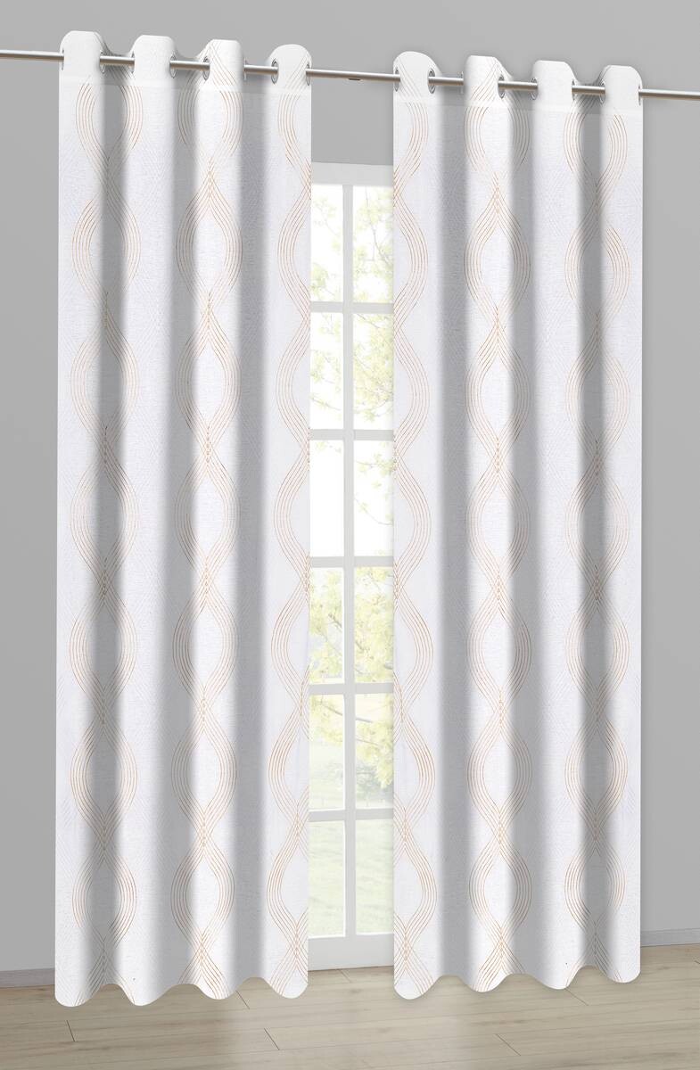 Ösenvorhang Nele weiß B/L: ca. 135x245 cm