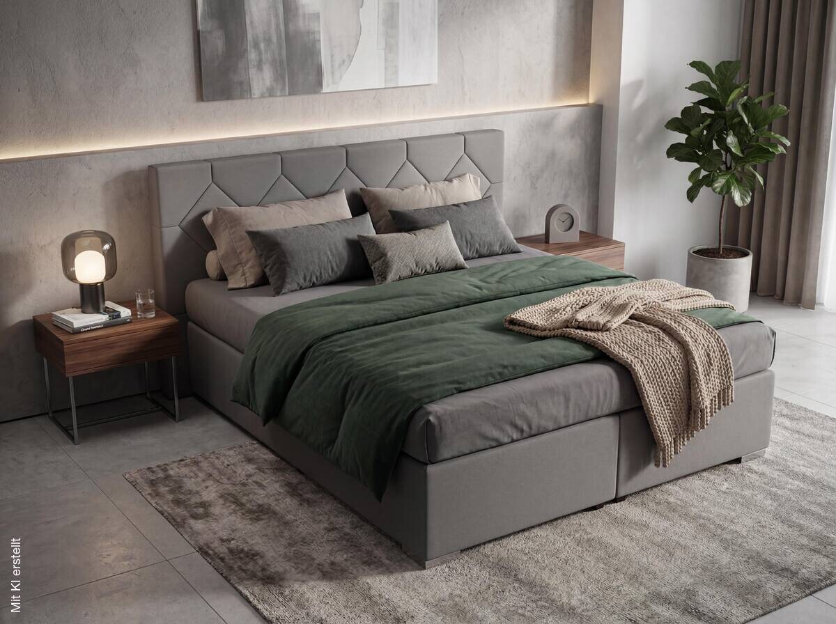 Boxspringbett Wien grau Liegefläche B/L: ca. 180x200 cm
