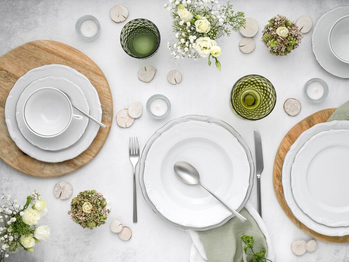 CreaTable Tafelservice Maria Theresia platin Porzellan 30 tlg.