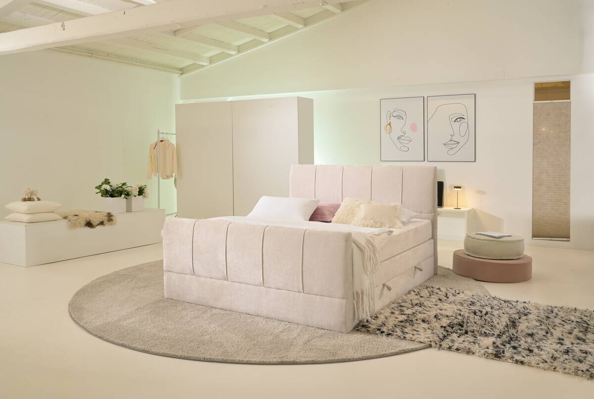 Boxspringbett Harmony creme Liegefläche B/L: ca. 180x200 cm