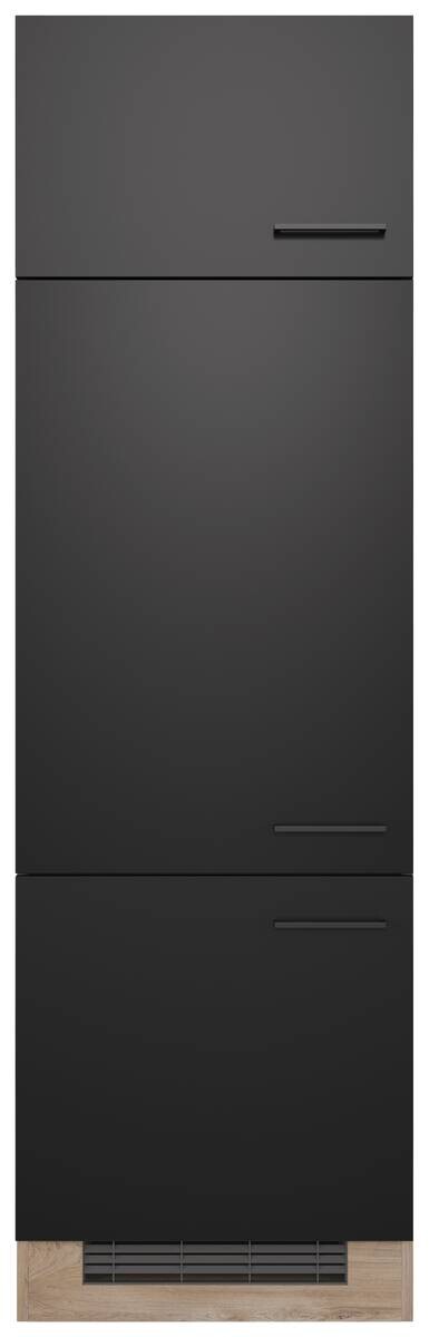 Kühlumbauschrank Capri schwarz matt B/H/T: ca. 60x200x57 cm