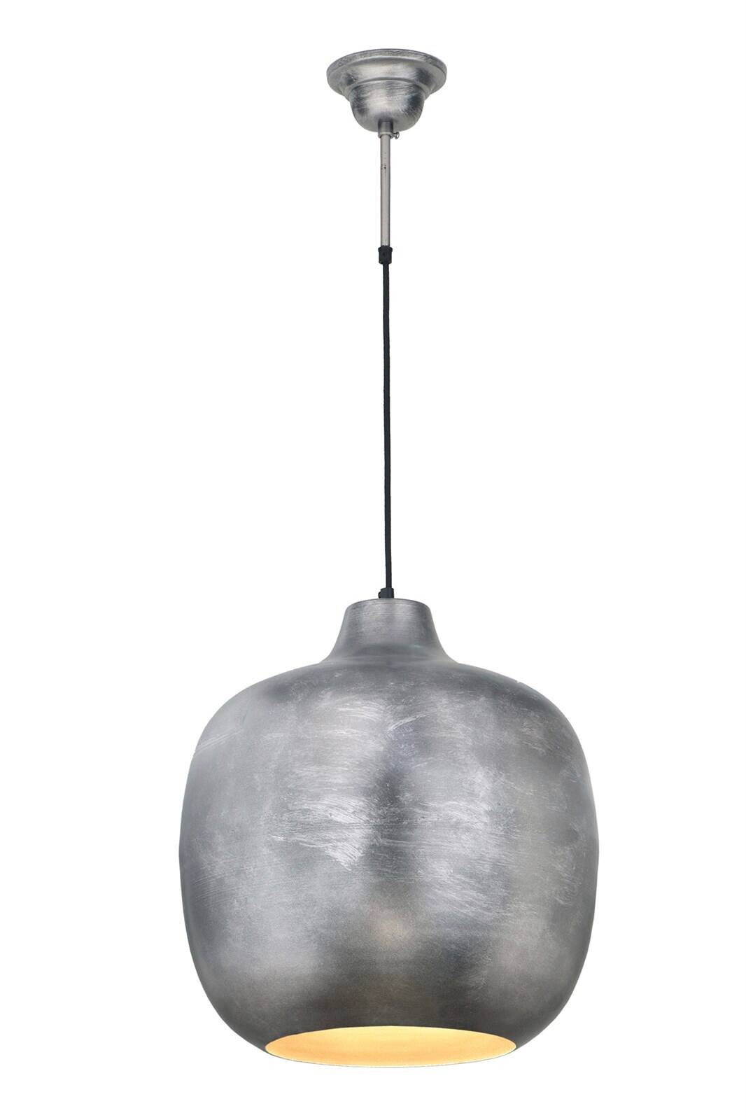 Kayoom Pendelleuchte silber Eisen B/H/L: ca. 40,5x43x40,5 cm E27 1 Brennstellen