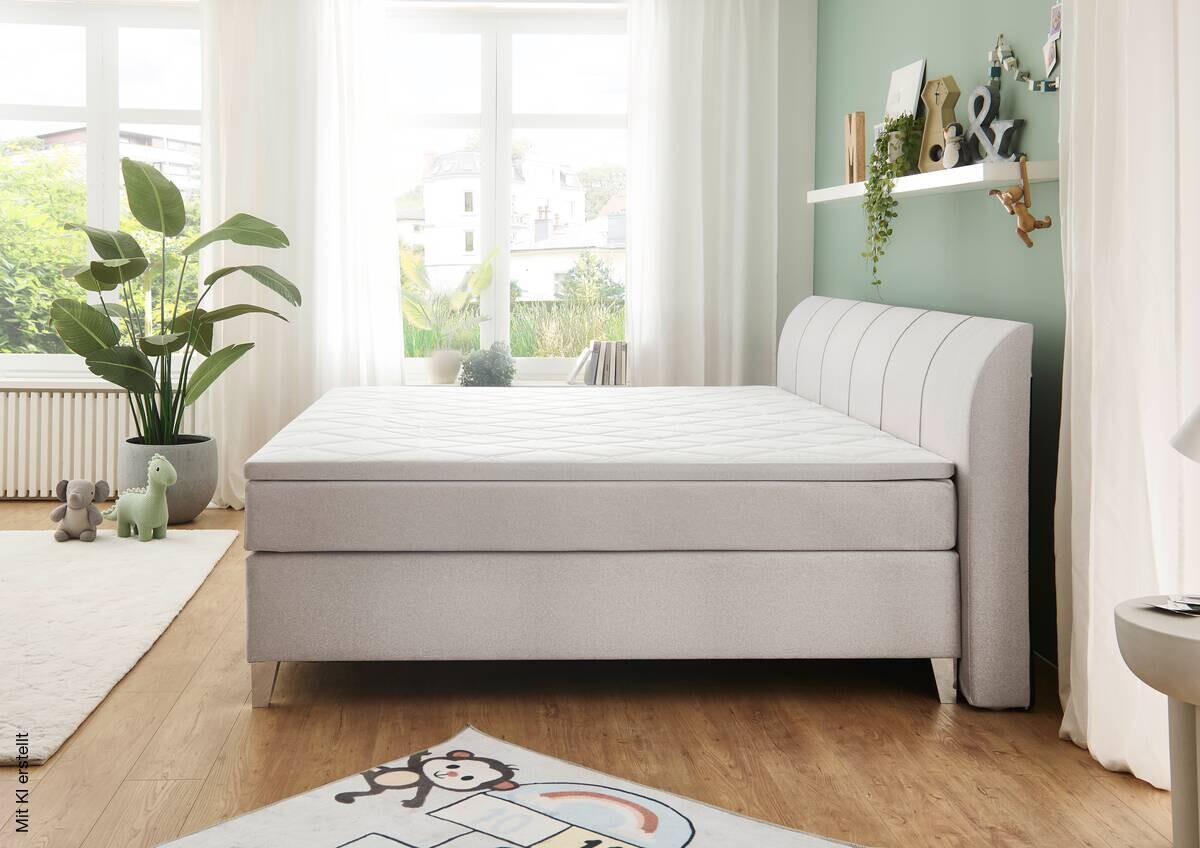 Familienboxspringbett Mare silber Liegefläche B/L: ca. 240x200 cm