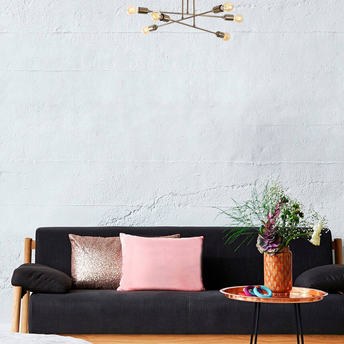 Opviq Deckenleuchte Fleur-1504 B/H/T/L/D: ca. 66x27x66x66x66 cm E27 6 Brennstellen