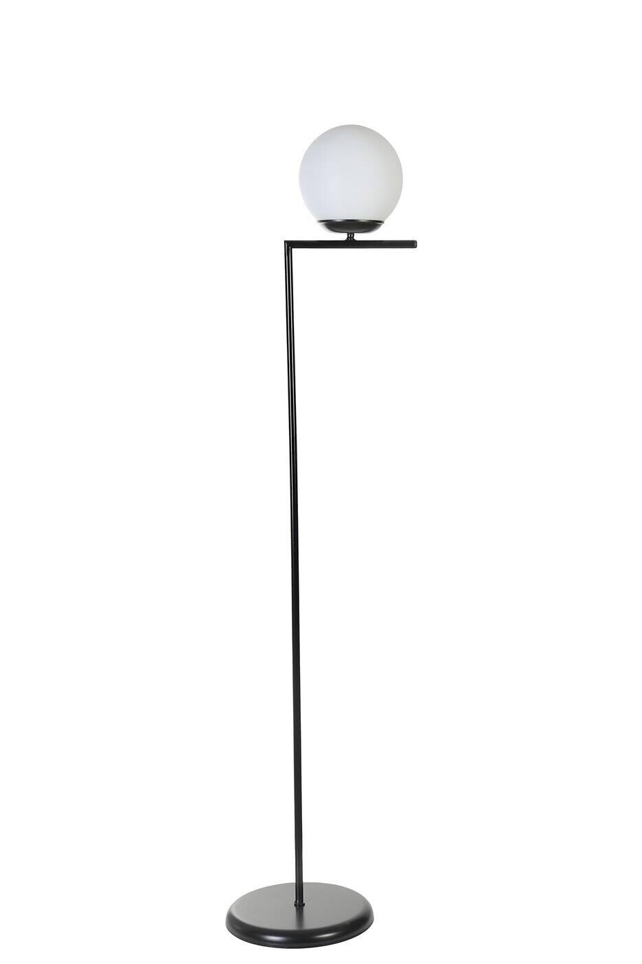 Opviq Stehlampe weiß schwarz Metall Glas B/H/L: ca. 30x155x30 cm E27 2 Brennstellen