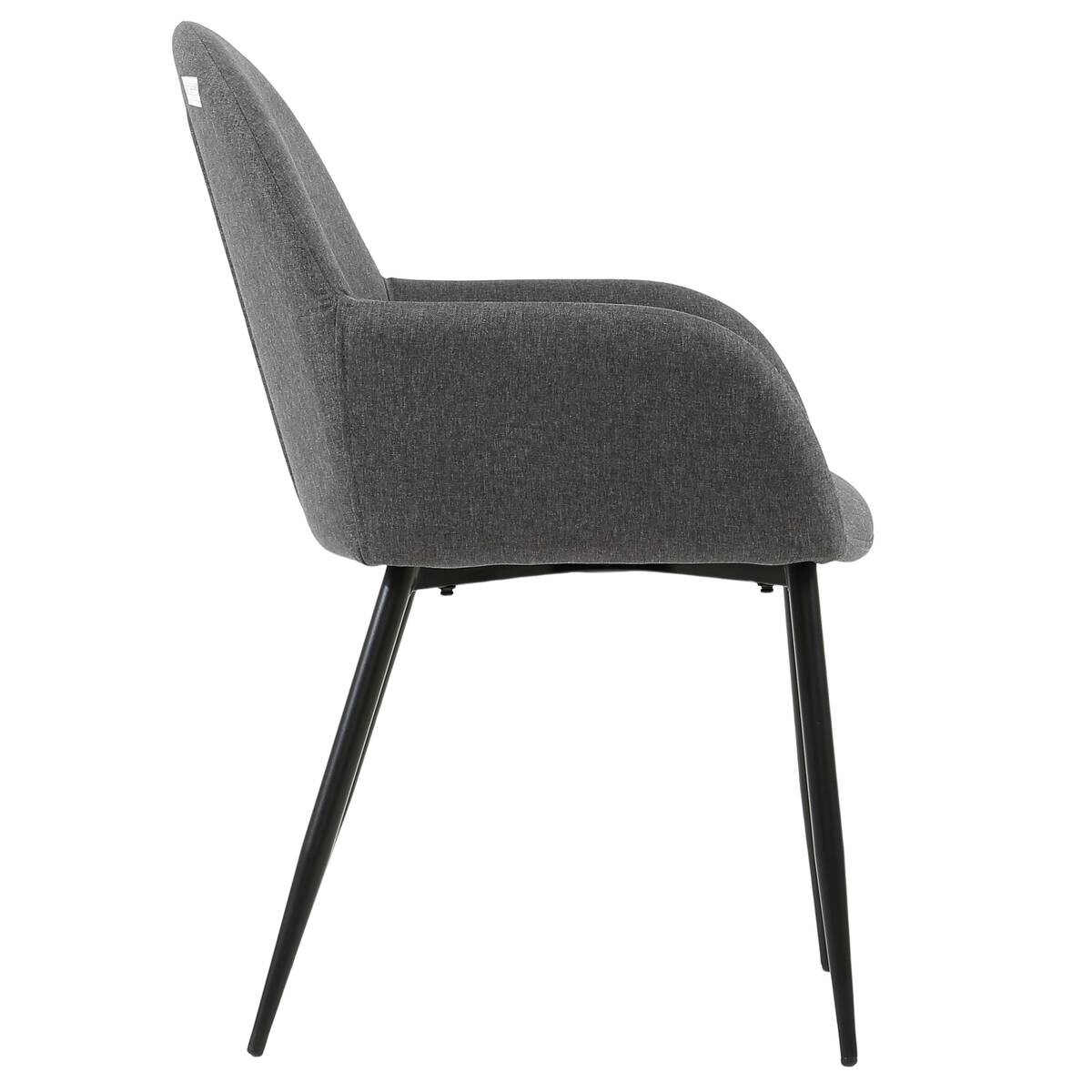 Armlehnstuhl Martha anthrazit schwarz Webstoff Metall B/H/T: ca. 58x84x49 cm