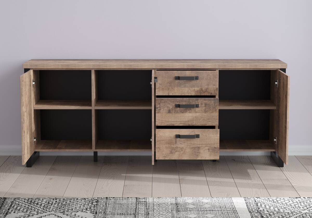 Sideboard Emile Eiche Tabak Nachbildung B/H/T: ca. 214x86x45 cm