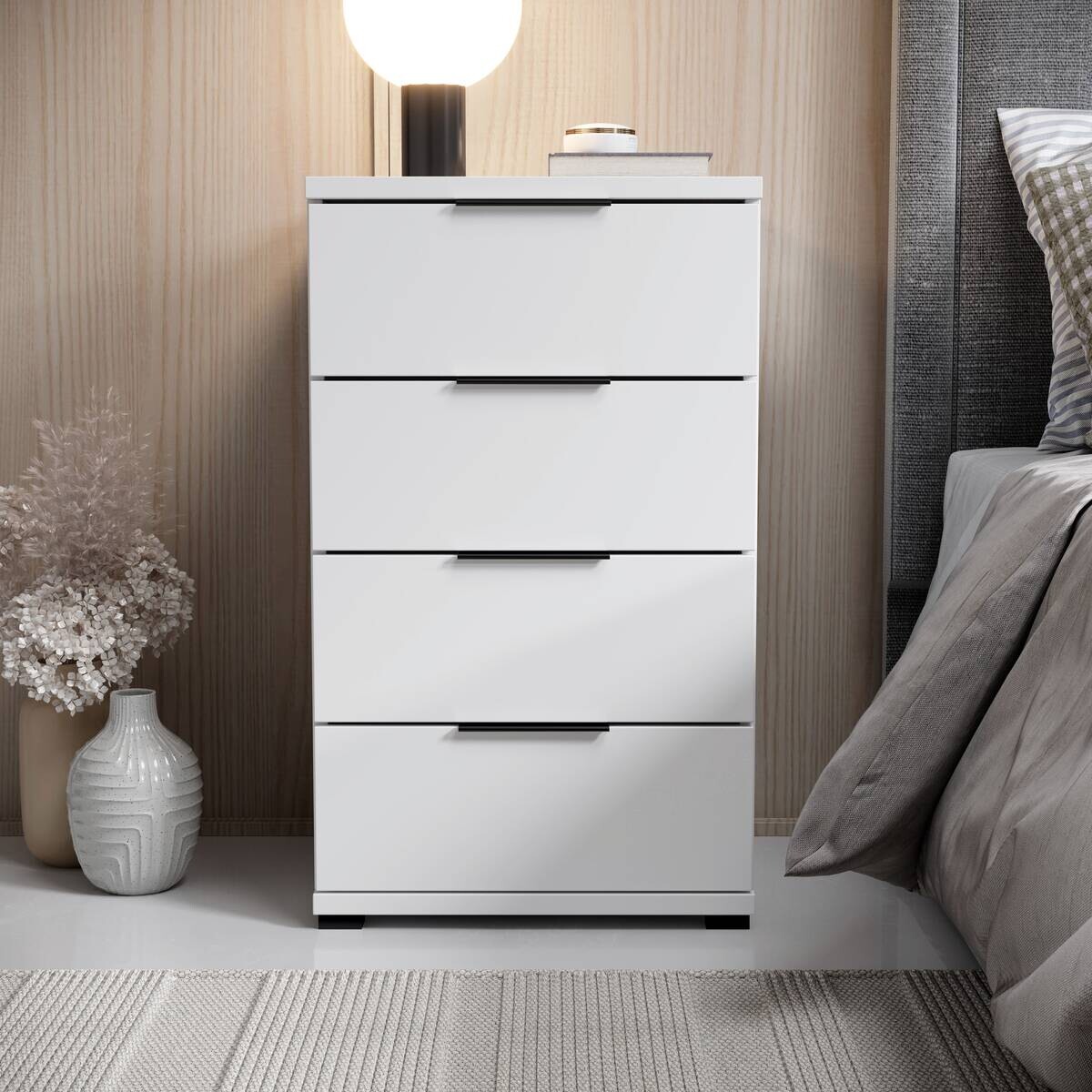 Nachtkonsole Salermo weiß B/H/T: ca. 46x79x42 cm