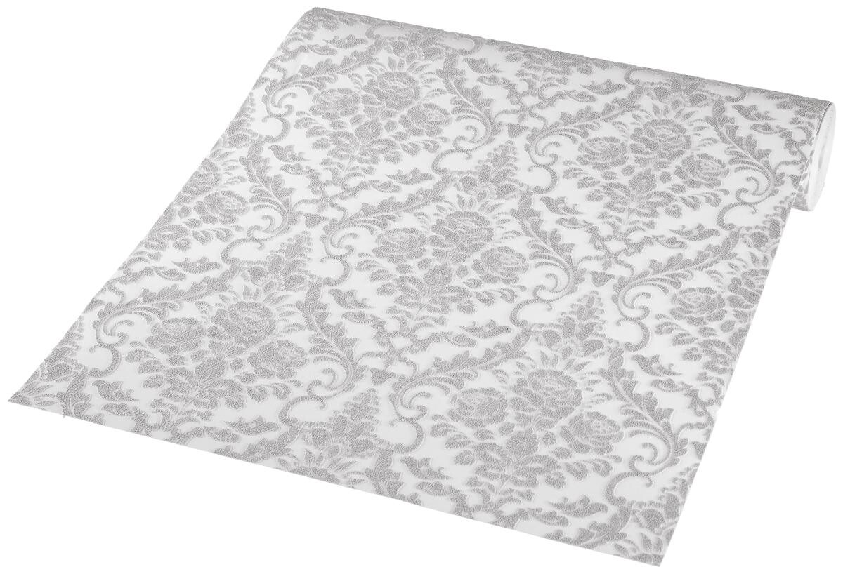 Vliestapete Ornament weiß grau B/L: ca. 53x1005 cm