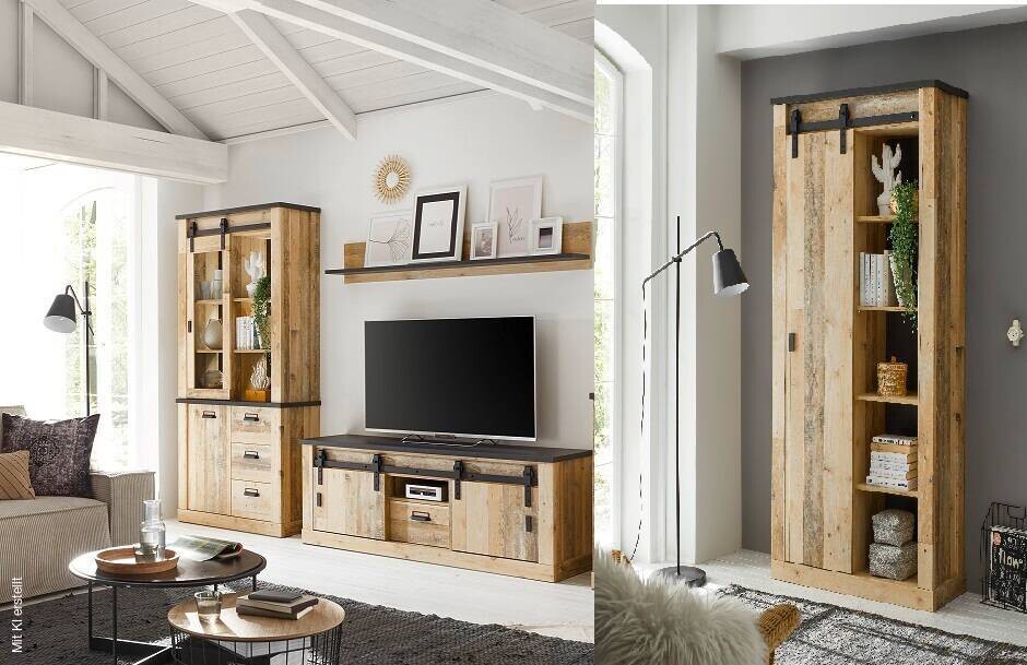 Standvitrine Sherwood B/H/T: ca. 92x200x37 cm