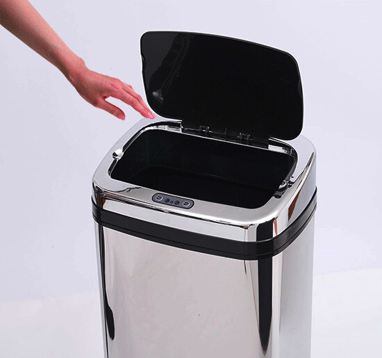 HOMCOM Mülleimer silber B/H/L: ca. 25x58x33 cm