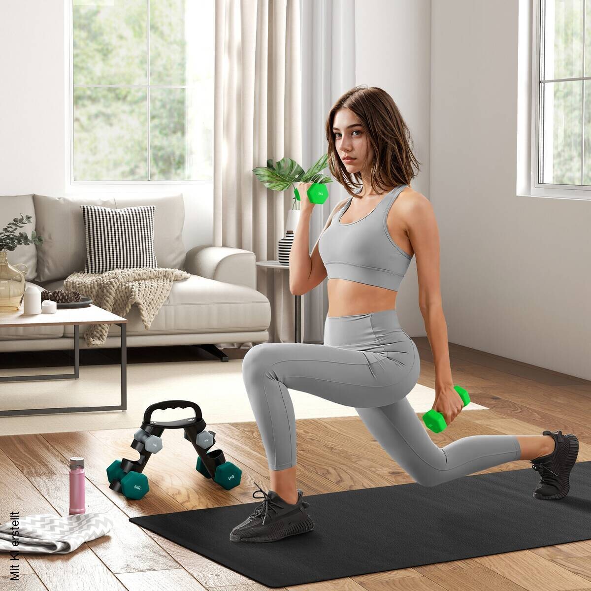 SPORTNOW Hantelset mehrfarbig Kunststoff B/H/L: ca. 10x30x42 cm