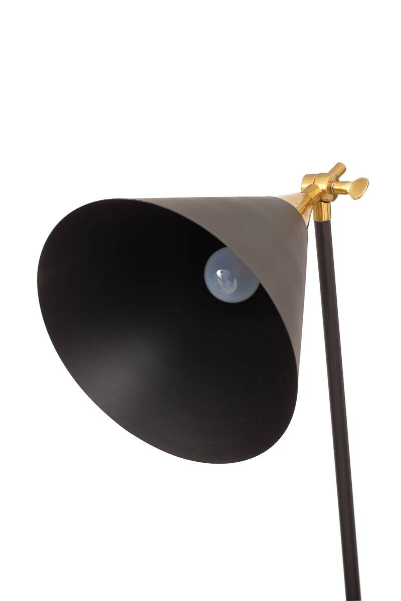 Kayoom Stehlampe gold schwarz Aluminium Messing Eisen B/H/L: ca. 32x144x59 cm E27 1 Brennstellen