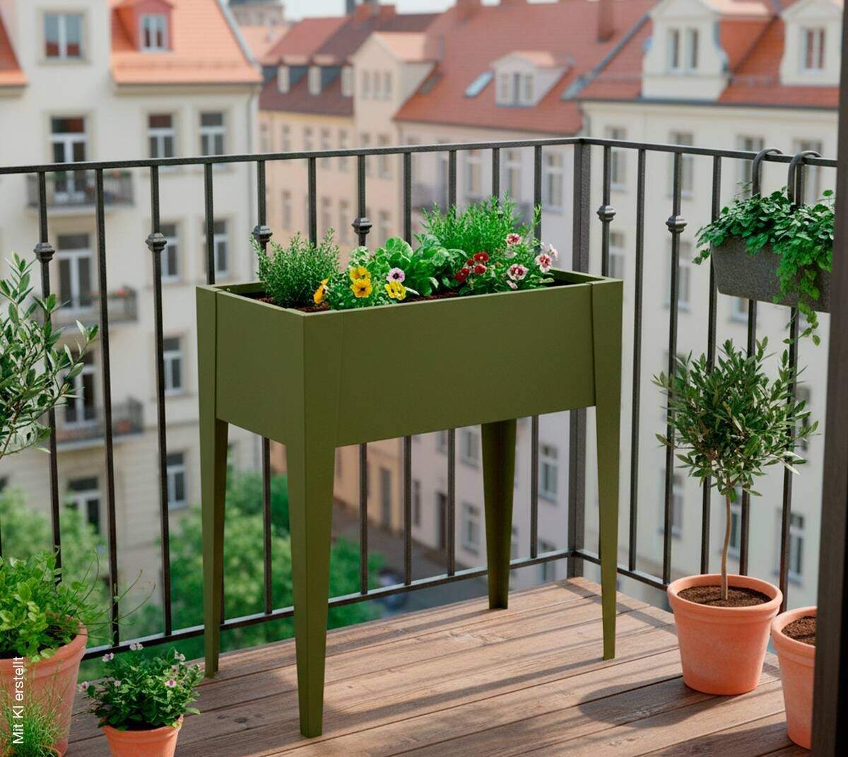 Westmann Hochbeet Vedura olive Stahl B/H/L: ca. 74x80x40 cm