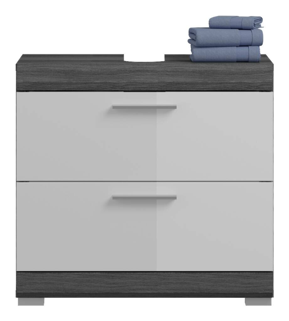 Badezimmer-Set Scout Rauchsilber Nachbildung weiß Hochglanz B/H/T: ca. 112x191x34 cm