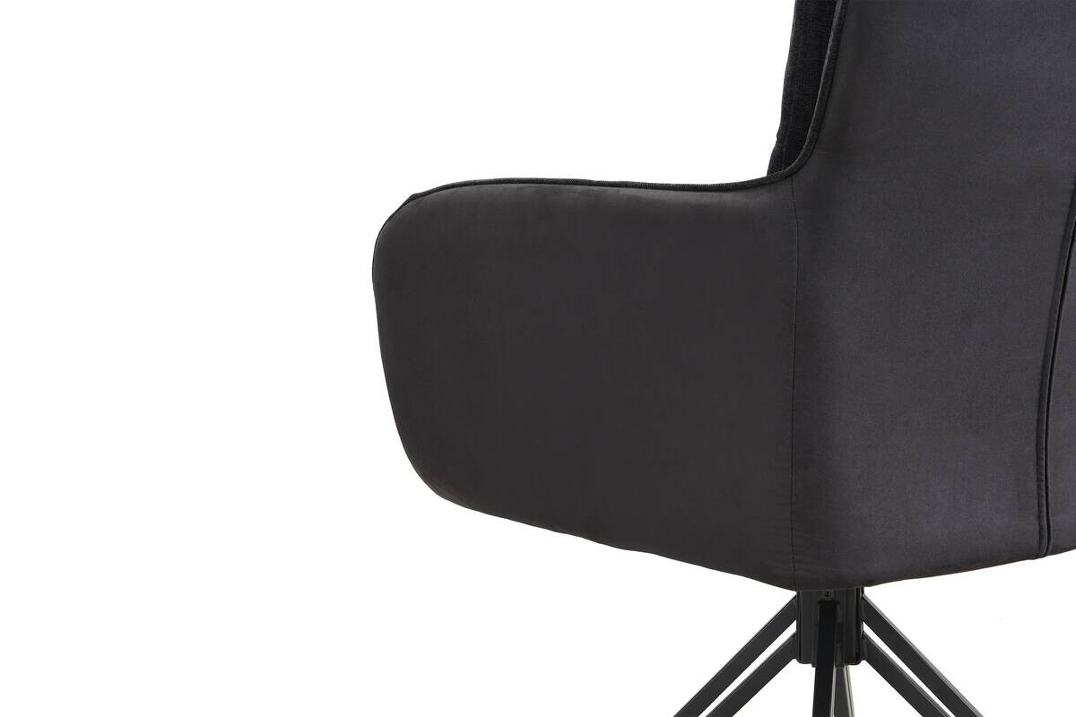 Stuhl TINO, 2er-Set schwarz Metall Microfaser B/H/T: ca. 62x94x70 cm