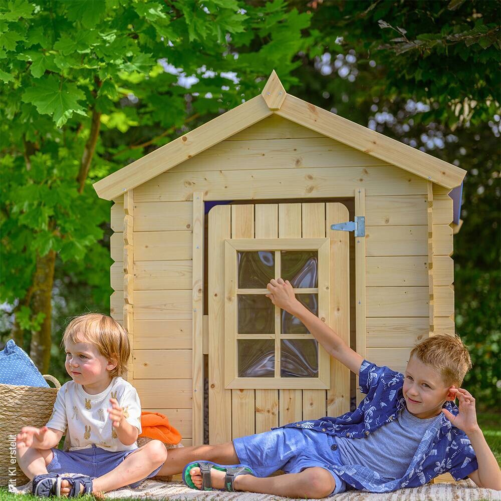 Timbela Kinderspielhaus M570M blau B/H/L: ca. 114x121x111 cm