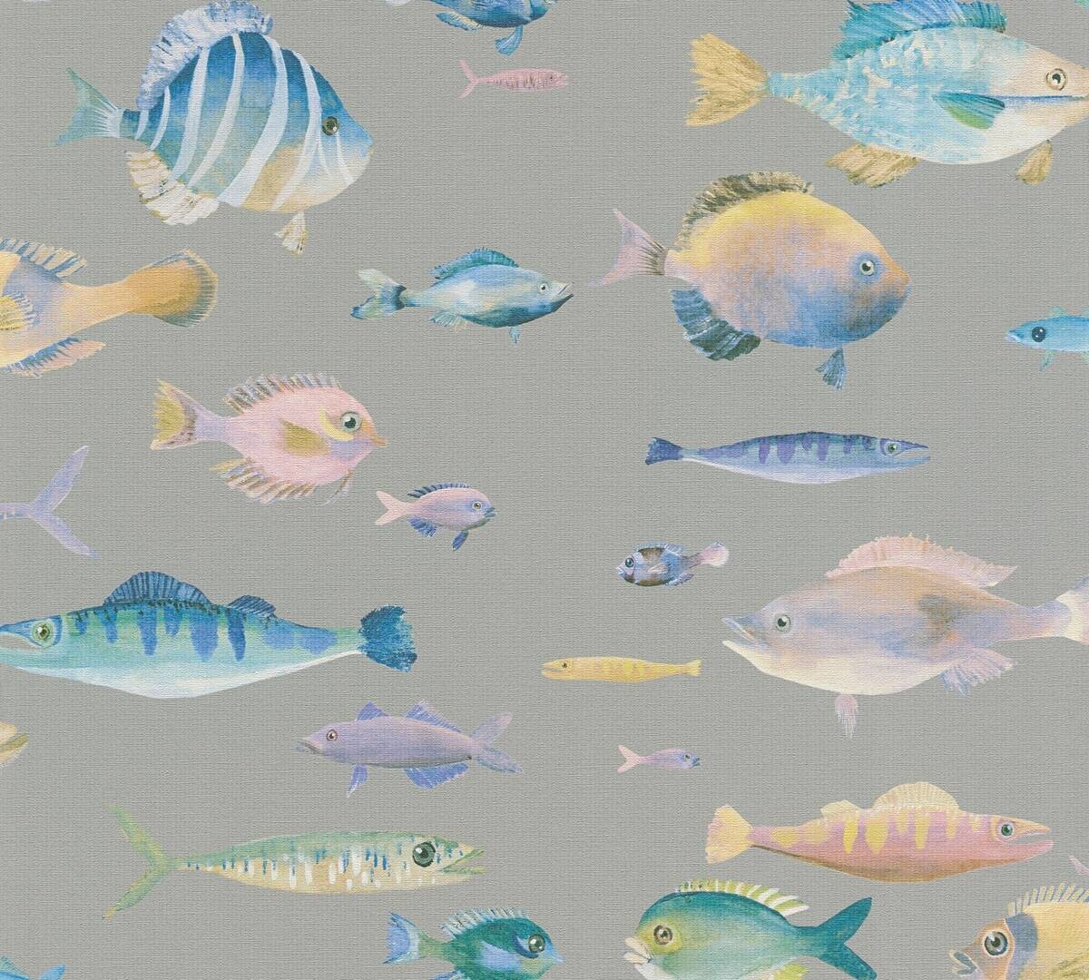 A.S.Creation Vliestapete bunt blau B/H/D: ca. 53x1005x8 cm