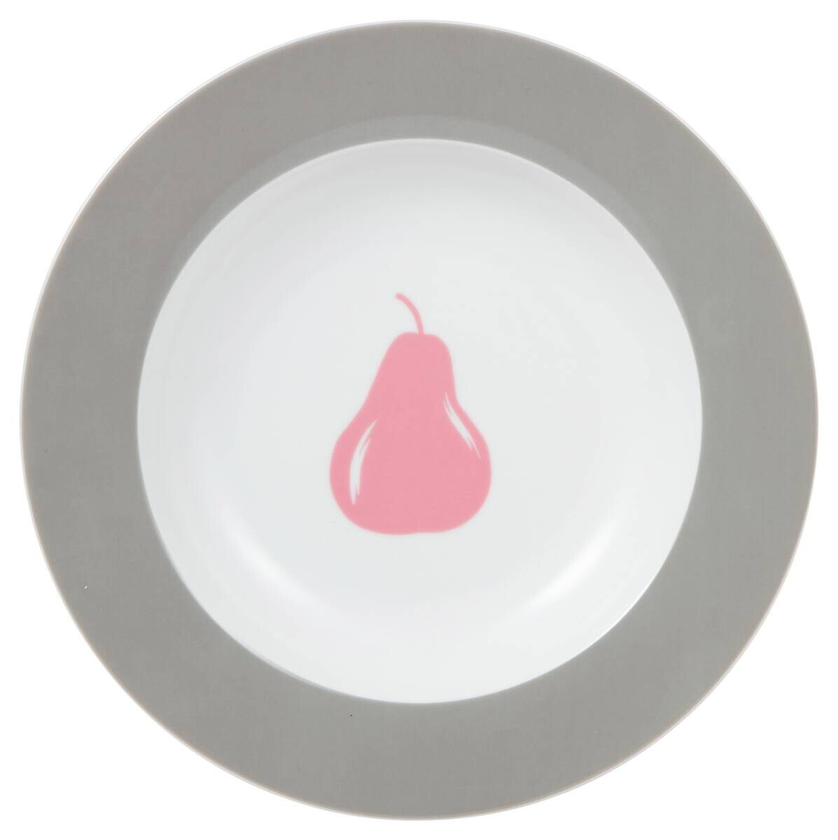 BENETTON Essteller tief BENETTON FRUITS schwarz Porzellan D: ca. 21 cm