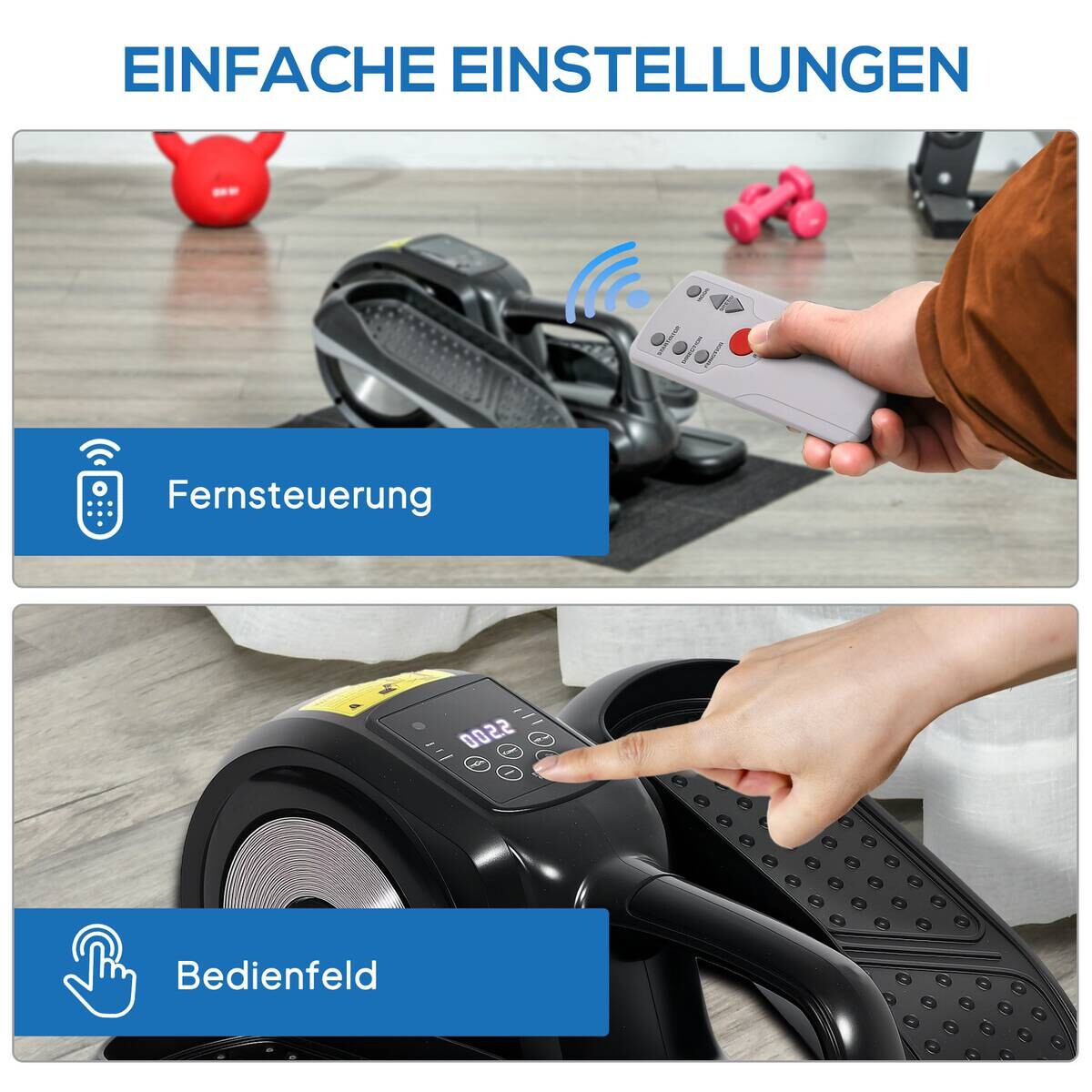 SPORTNOW Mini-Ellipsentrainer schwarz Stahl B/H/L: ca. 38x25x45 cm