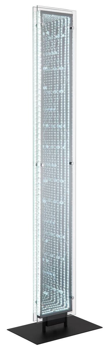 GLOBO Stehlampe schwarz klar Kunststoff Aluminium Glas B/H/L: ca. 20x117x30 cm 1 Brennstellen