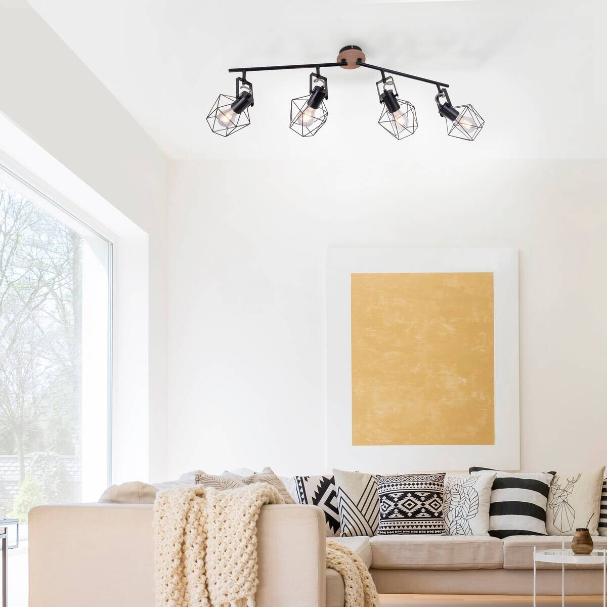 Just Light Spotbalken Jaro Metall B/H/L: ca. 68x31x110 cm E27 4 Brennstellen