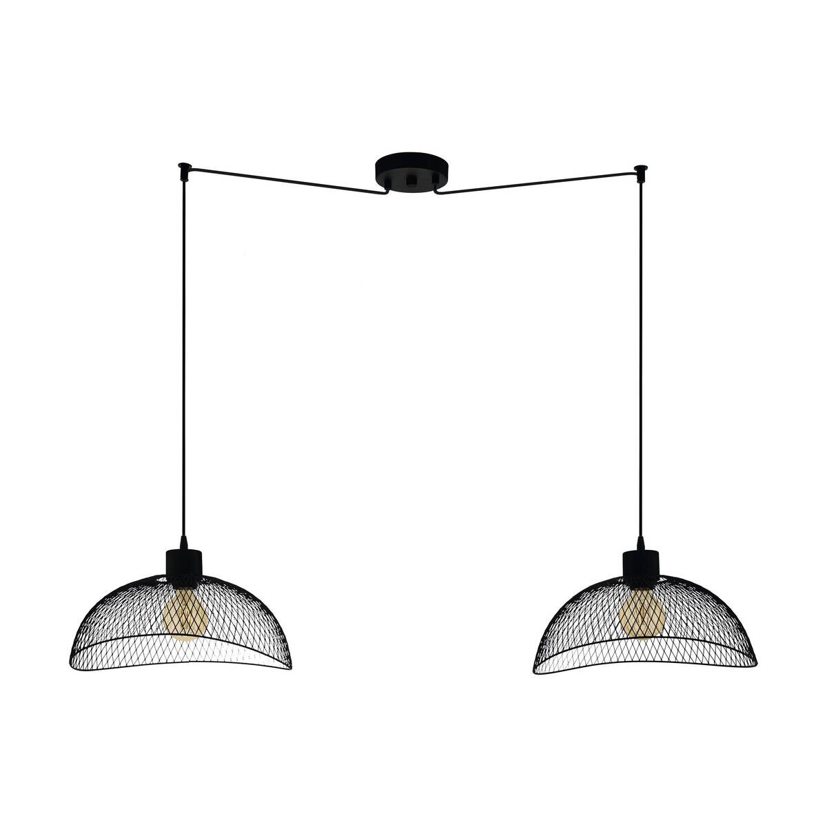 Eglo Pendelleuchte schwarz Stahl B/H/L: ca. 36x110x139 cm E27 2 Brennstellen
