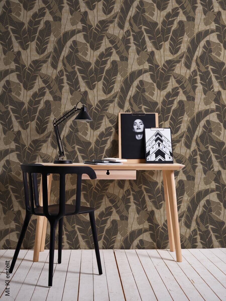 A.S.Creation Vliestapete schwarz beige B/H/D: ca. 53x1005x9,3 cm