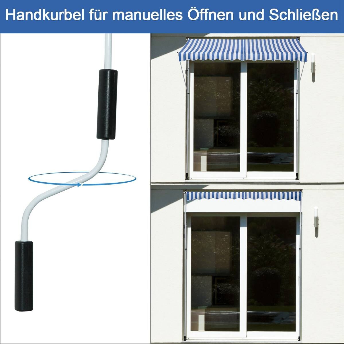 Outsunny Klemm-Markise blau B/H/L: ca. 300x280x150 cm