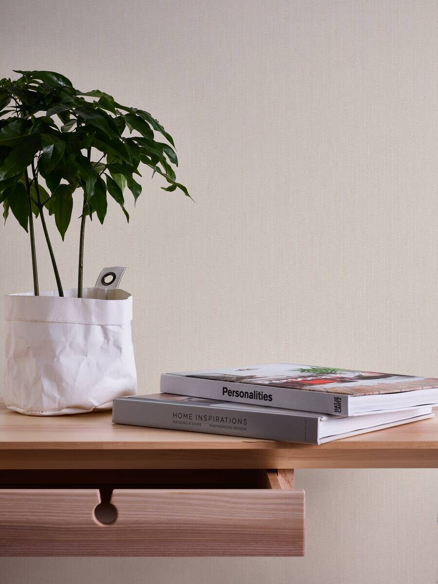 Vliestapete Uni creme B/L: ca. 53x1005 cm