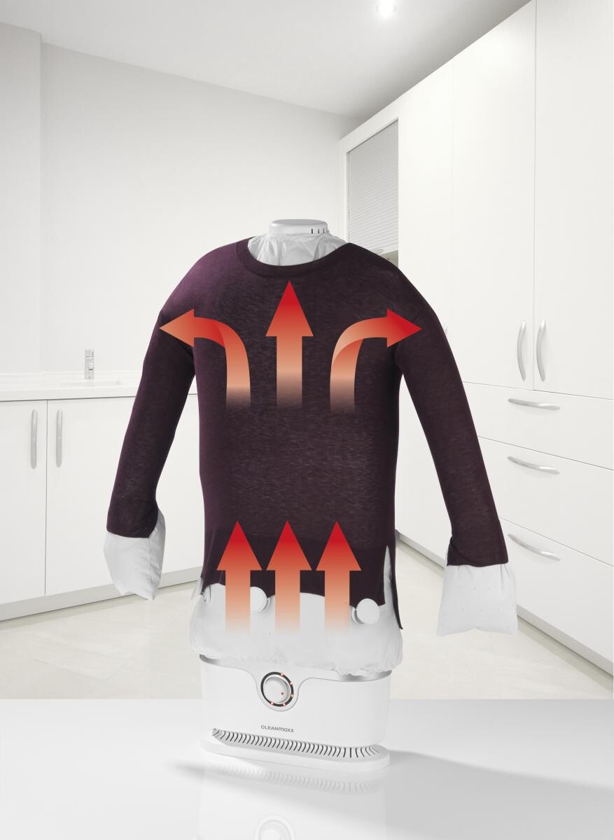 CLEANmaxx Hemden-/Blusenbügler 384 weiß silber Nylon Edelstahl Kunststoff B/H/L: ca. 16x100x58 cm