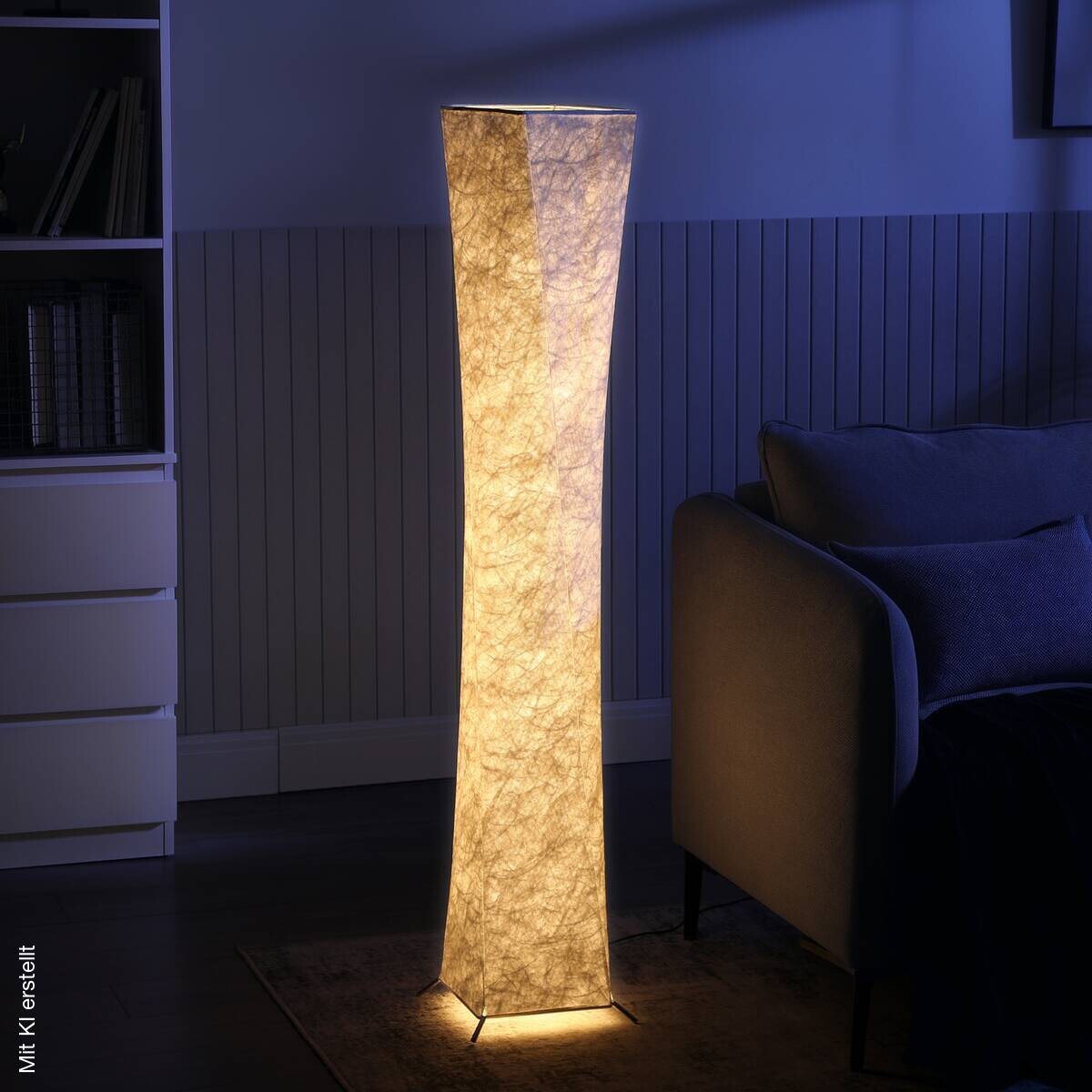 HOMCOM Stehleuchte silber weiß Kunststoff Stahl B/H/L: ca. 25x129x25 cm